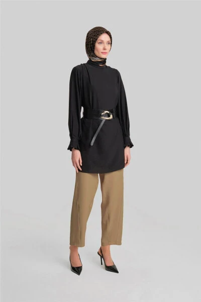 Asymmetrical cuffed pants, 24Y2609, Biscuit color. - ARMINE (1)