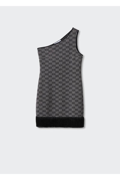 Asymmetrical Dress with Tassel Details - 3