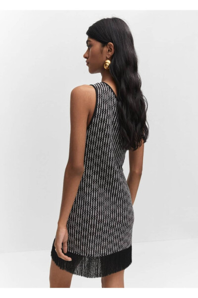 Asymmetrical Dress with Tassel Details - 4