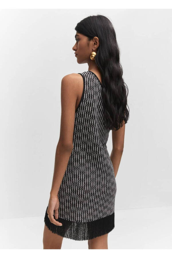 Asymmetrical Dress with Tassel Details - 4