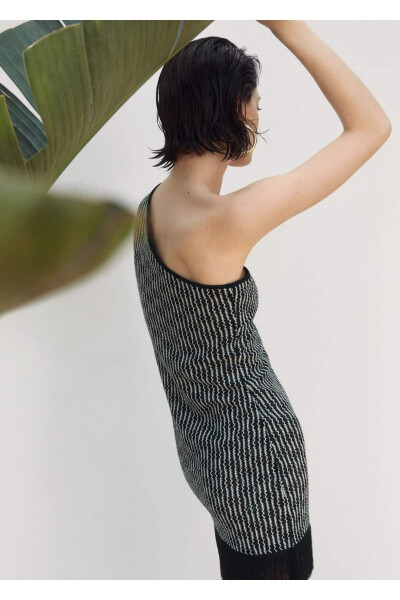 Asymmetrical Dress with Tassel Details - 8