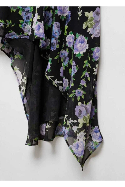 Asymmetrical Floral Dress - 5