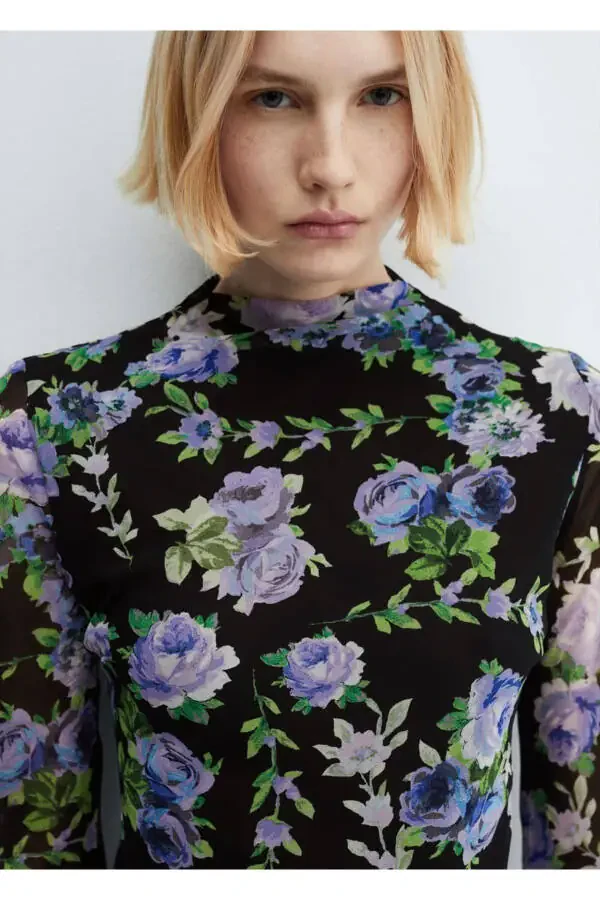 Asymmetrical Floral Dress - 6