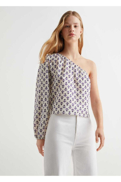 Asymmetrical Patterned Blouse - MANGO TEEN