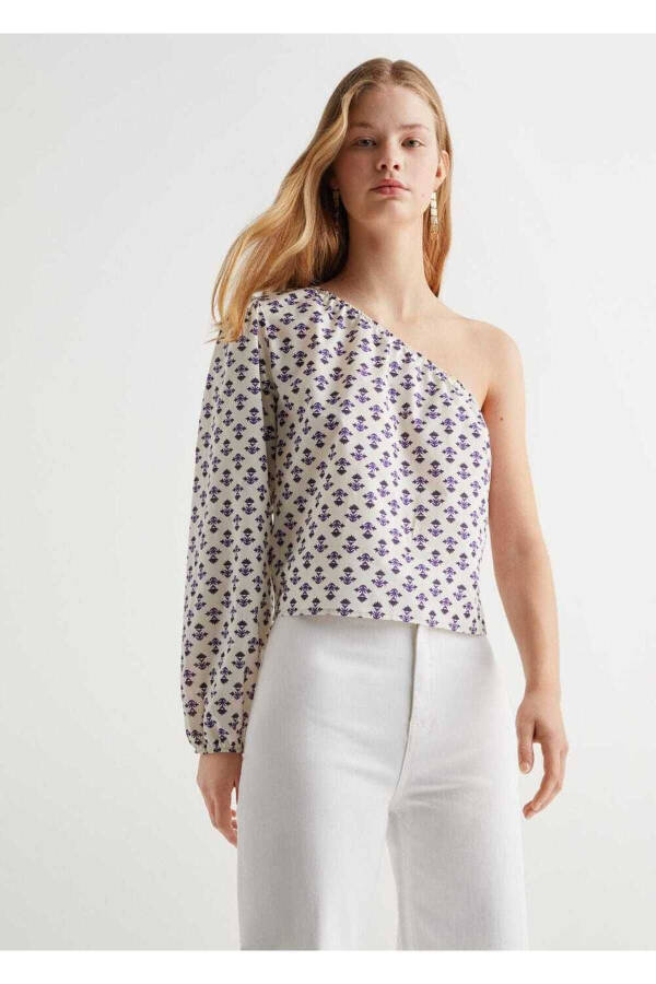 Asymmetrical Patterned Blouse - 1