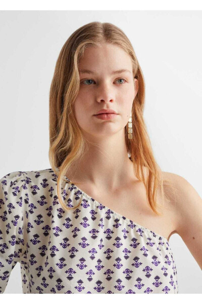 Asymmetrical Patterned Blouse - 6