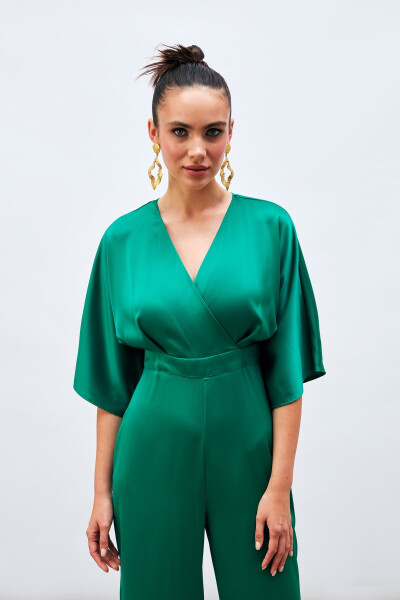 Asymmetrical Relaxed Jumpsuit - EMERALD - 5