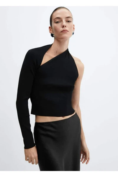 Asymmetrical Ruffle Blouse - 1