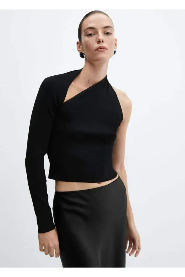 Asymmetrical Ruffle Blouse - 1