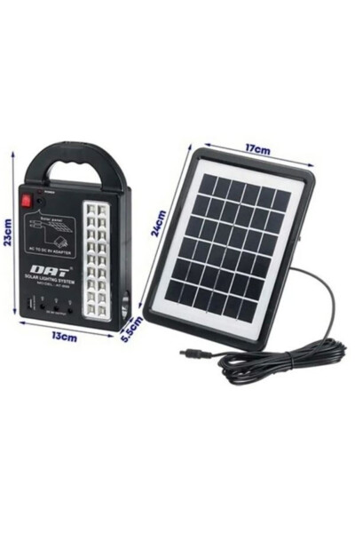 At-999 Güneş Enerjili Solar Panel Aydınlatma Sistemi Powerbank+usb Çıkış+ 3 Ampül Lamba Kamp Piknik - 2