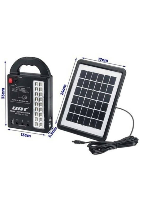 At-999 Solar Panel Lighting System with Powerbank+usb Output+ 3 Bulb Lamps Camping Picnic - 2