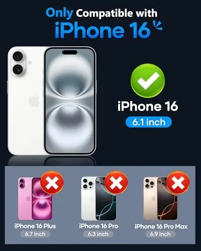 ATATOO for iPhone 16 Case Wallet, Built-in Card Holder (3-5 Cards) & Stand & Camera Cover, Military Grade Protection Rugged Silicone Kickstand Phone Case for iPhone 16 6.1