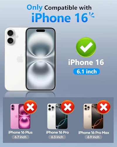 ATATOO for iPhone 16 Case with Card Holder (Store 3-5 Cards) [RFID Blocking] & Slide Camera Cover, Military Grade Protection, Rugged Silicone Wallet Case for iPhone 16 6.1