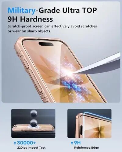 ATATOO for iPhone 17 Case Wallet with HD Tempered Glass Screen Protector [2 Pack], Card Holder & Slide Camera Cover, Military Grade Protection, Hard Protective Case for iPhone 17 6.3