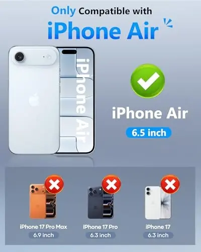 ATATOO iPhone Air Case Wallet uchun, O'rnatilgan Kartalar ushlagichi (3-5 ta karta) [RFID blokirovka] & Slayd Kamera qopqog'i, Harbiy darajadagi himoya, iPhone Air (17Air) 2025 6.5