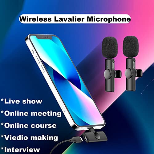 Atazevk Mini Wireless Lavalier Microphone for iPhone Ipad Tiny Microphone Lapel Mic Plug-Play Small Phone Microphone Cordless Podcast Equipment Bundle for Video Recording/TikTok/Live Stream - 6