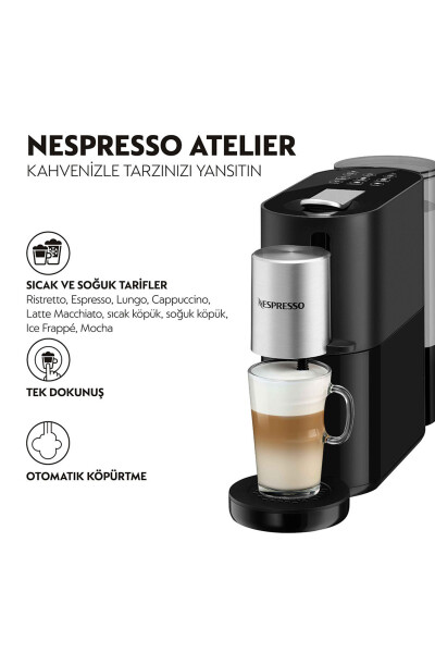 Atelier S85 Capsule Coffee Machine, Black - 18