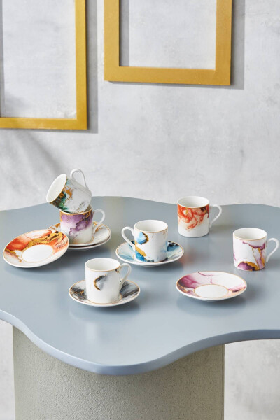 Ateş 6 Kişilik Kahve Fincan Takımı 80 ml - KARACA