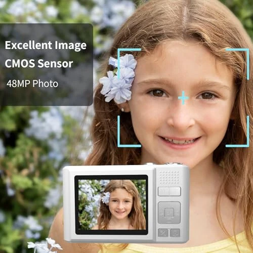 ATEYA Aylanuvchi Menyuli Tez Sozlamalar bilan Raqamli Kamera, Bilak Tasmasi bilan 4K Raqamli Kamera, Raqamli Video Kamera, Kontent Yaratuvchilar, Boshlang'ich va Kattalar uchun Kichik Kompakt Vlog Kamerasi (Oq) - 9