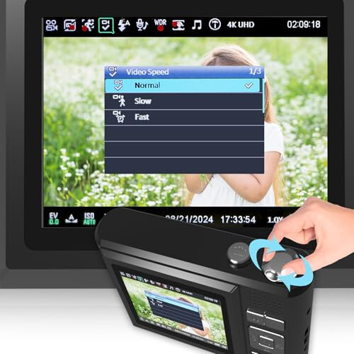 ATEYA Aylanuvchi Menyuli Tez Sozlamalar bilan Raqamli Kamera, SD Kartli Raqamli Kamera, 4K Video 48MP Foto Suratga olish Ko'chma Sumka Sayohat, Kattalar O'smirlar Boshlanuvchilar uchun Vintaj Raqamli Kamera (Qora) - 11