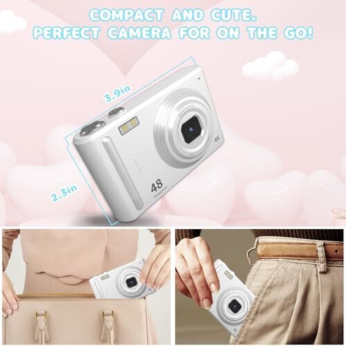 ATEYA Digital Camera with Rotating Menu Quick Setting, 4K Digital Camera with Wrist Strap, Digital Video Camera, Small Compact Vlogging Camera for Content Creator Beginners Adults (White) - 10