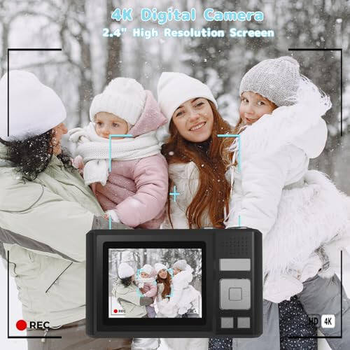 ATEYA Digital Camera with Rotating Menu Quick Setting, Digital Camera with SD Card, Digital Camera 4K Video 48MP Photo Portable Bag Travel, Vintage Digital Camera for Adults Teens Beginners (Black) - 14