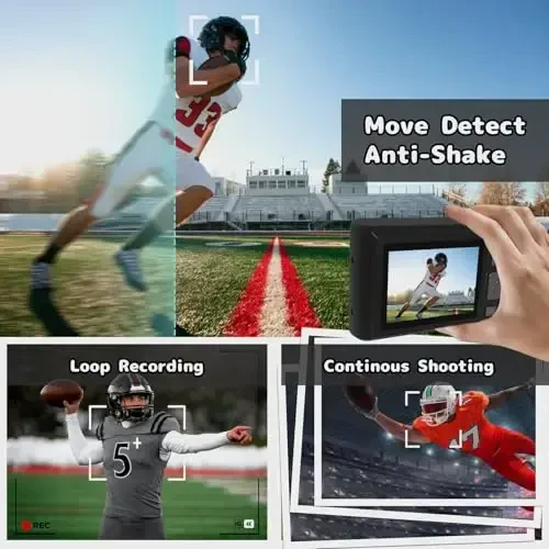 ATEYA Rotating Menu Digital Camera - 4K Video, 48MP Photo, 32GB SD Card - Black, Perfect for Adults, Teens & Beginners - 6