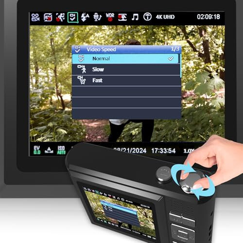 ATEYA Döner Menü Hızlı Ayarlı Dijital Kamera, SD Kartlı Dijital Kamera, 4K Video 48MP Fotoğraf Çekimi Taşınabilir Çanta Seyahat, Yetişkinler Gençler Yeni Başlayanlar İçin Vintage Dijital Kamera (Siyah) - 8