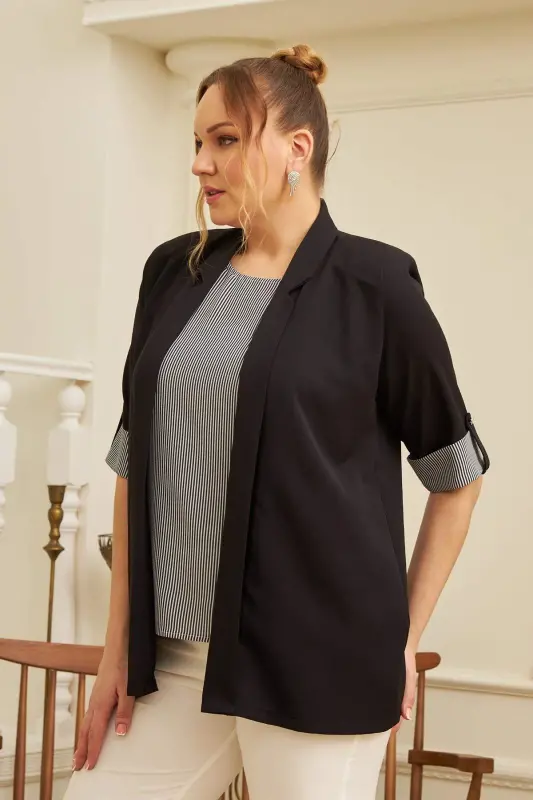 Athlete Jacket Black Two Piece Set - 3