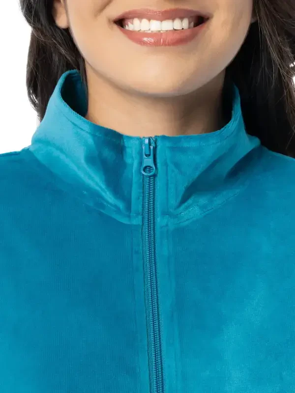 Athletic Works Women's Soft Velour Zip-Up Track Jacket and Pant Set, Size XS-XXL - 2