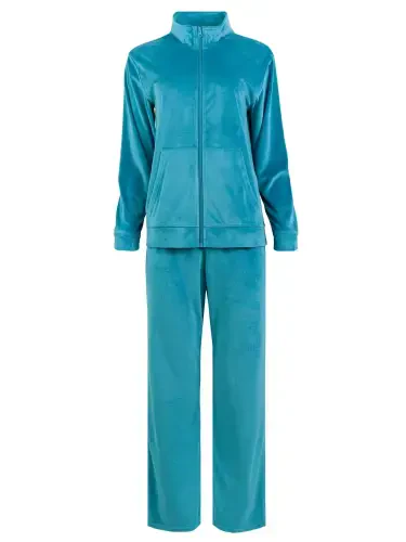 Athletic Works Women's Soft Velour Zip-Up Track Jacket and Pant Set, Size XS-XXL - 6