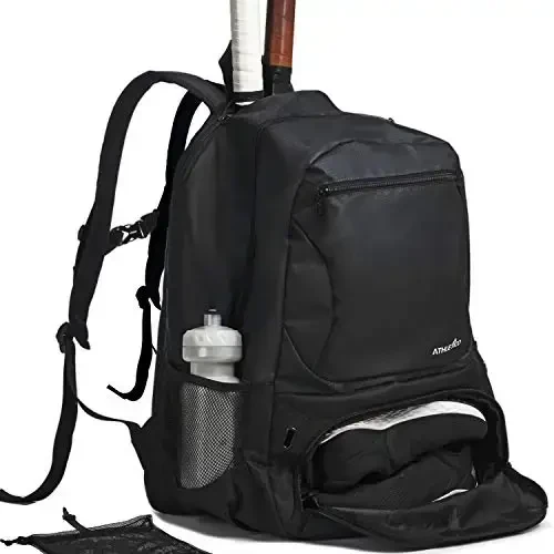 Athletico Premier Tennis Backpack - Tennis Bag Holds 2 Rackets in Padded Compartment | Separate Ventilated Shoe Compartment | Tennis Bags for Men or Women 