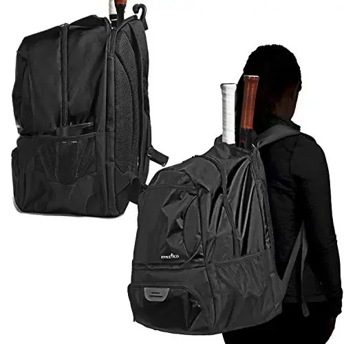 Athletico Premier Tennis Backpack - Tennis Bag Holds 2 Rackets in Padded Compartment | Separate Ventilated Shoe Compartment | Tennis Bags for Men or Women - 6