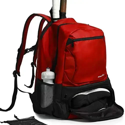 Athletico Premier Tennis Backpack - Tennis Bag Holds 2 Rackets in Padded Compartment | Separate Ventilated Shoe Compartment | Tennis Bags for Men or Women - 1