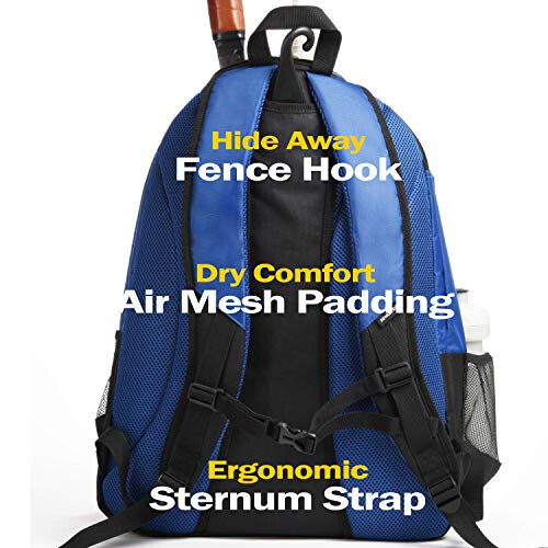 Athletico Premier Tennis Backpack - Tennis Bag Holds 2 Rackets in Padded Compartment | Separate Ventilated Shoe Compartment | Tennis Bags for Men or Women - 5