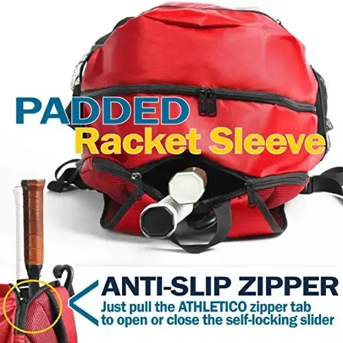 Athletico Premier Tennis Backpack - Tennis Bag Holds 2 Rackets in Padded Compartment | Separate Ventilated Shoe Compartment | Tennis Bags for Men or Women - Athletico (1)