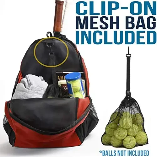 Athletico Premier Tennis Backpack - Tennis Bag Holds 2 Rackets in Padded Compartment | Separate Ventilated Shoe Compartment | Tennis Bags for Men or Women - 3