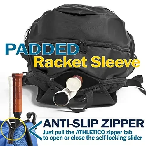 Athletico Premier Tennis Backpack - Tennis Bag Holds 2 Rackets in Padded Compartment | Separate Ventilated Shoe Compartment | Tennis Bags for Men or Women - MODAZONE (1)