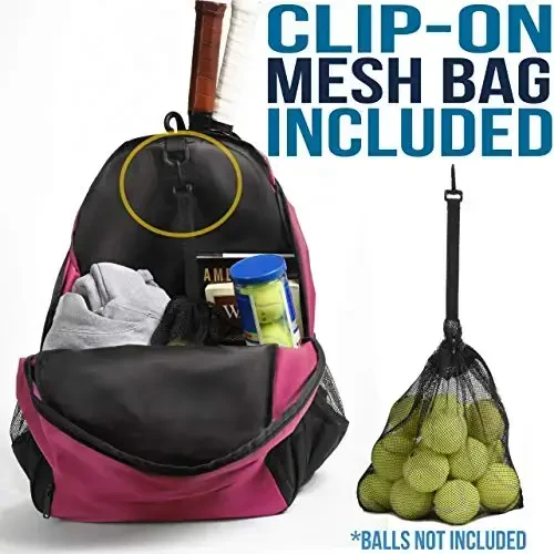 Athletico Premier Tennis Backpack - Tennis Bag Holds 2 Rackets in Padded Compartment | Separate Ventilated Shoe Compartment | Tennis Bags for Men or Women - 3