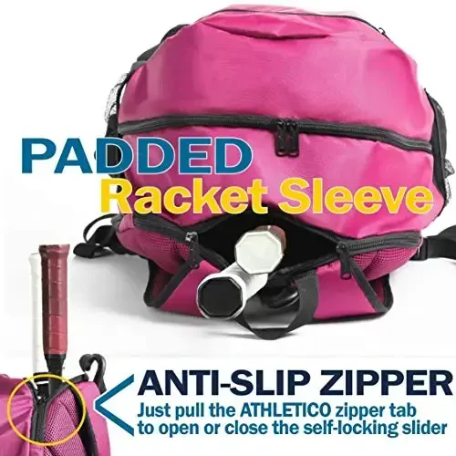 Athletico Premier Tennis Backpack - Tennis Bag Holds 2 Rackets in Padded Compartment | Separate Ventilated Shoe Compartment | Tennis Bags for Men or Women - Modazone (1)