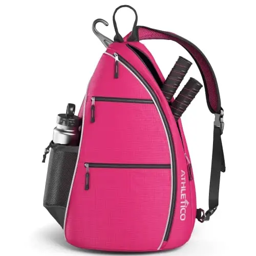 Athletico Sling Bag - Piklbol, tennis, raketbol va sayohat uchun erkaklar va ayollar uchun crossbody sumkasi. - 7