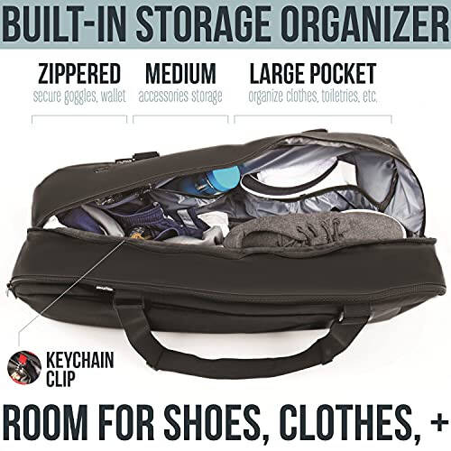 Athletico Tennis Bag and Racketball Bag - Tennis Bags for Women and Men to Hold Tennis Racket, Racquetball Racket, Pickleball Paddles and Other Equipment or Gear (Black) - 2