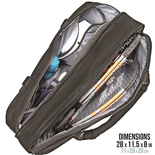 Athletico Tennis Bag and Racketball Bag - Tennis Bags for Women and Men to Hold Tennis Racket, Racquetball Racket, Pickleball Paddles and Other Equipment or Gear (Black) - 7