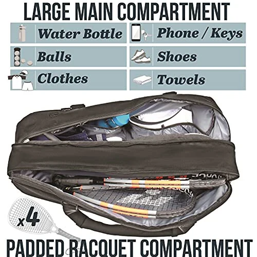 Athletico Tennis Bag and Racketball Bag - Tennis Bags for Women and Men to Hold Tennis Racket, Racquetball Racket, Pickleball Paddles and Other Equipment or Gear - 5