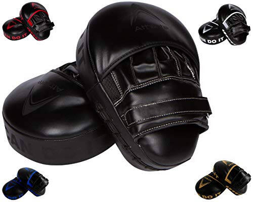 Athllete Durable Punching Mitts with Foam Padding - Comfortable and Easy to Clean Boxing Pads Mitts - Curved Design for Size and Fit - Ideal Boxing Mitts - 1