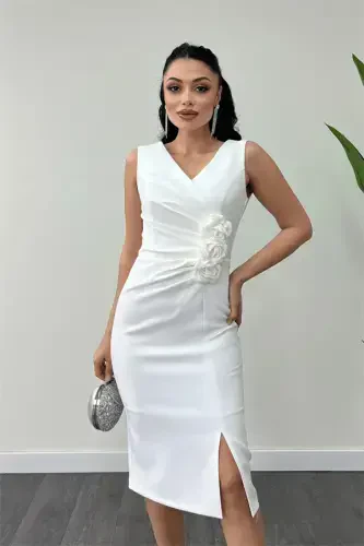 Atlas Mato Gül Detaliga Qalam Koʻylak - OQ - 3