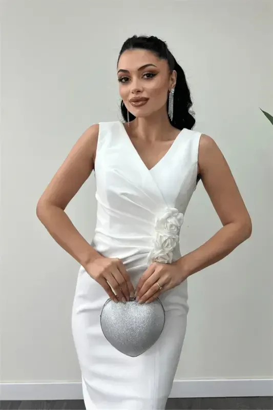 Atlas Mato Gül Detaliga Qalam Koʻylak - OQ - 5