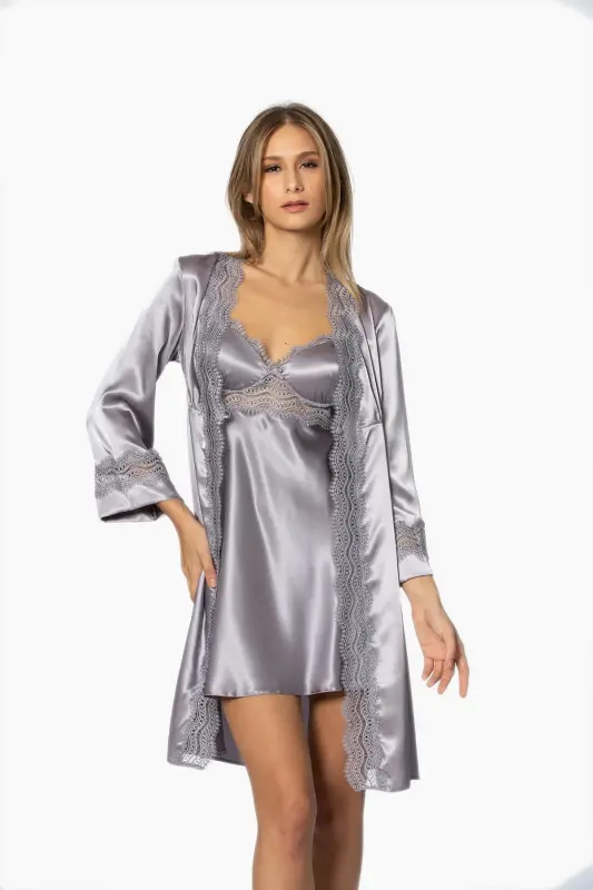 Atlas tunika chopon pijama to'plam shortish to'plam 6 dona kelin chaqiruv to'plami - 6010 - 1