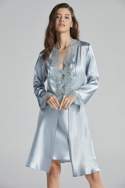Atlas tunika chopon pijama to'plami shortik to'plami 6 dona kelin chayz to'plami - 6335 - 2