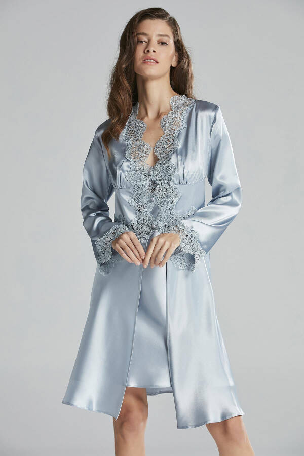 Atlas tunika chopon pijama to'plami shortik to'plami 6 dona kelin chayz to'plami - 6335 - 2
